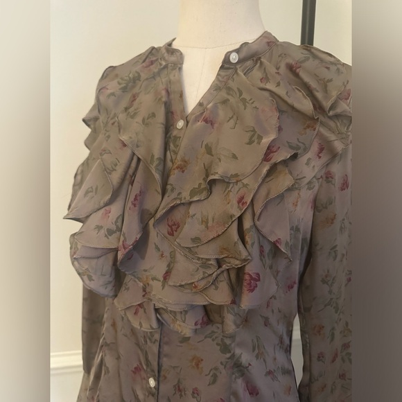 Ralph Lauren silk ruffle blouse - Picture 4 of 6